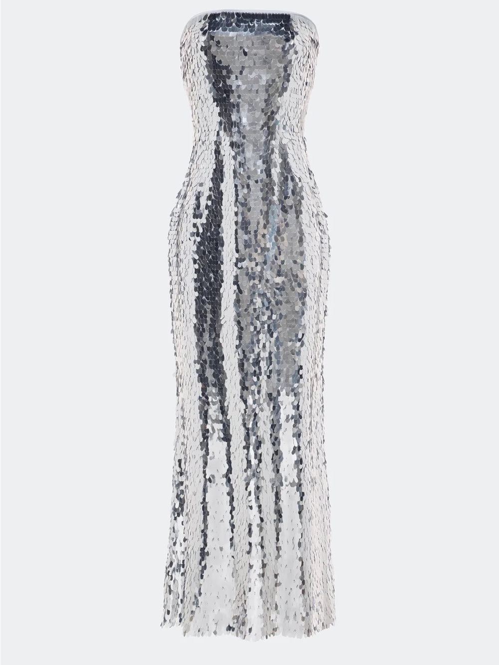 Simon Miller NWT Strapless Silver Sequin Evening Gown